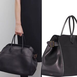 The Row Soft Margaux 15 Leather Bag in Black| Thrifted| Damaged | Broken clasp